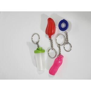 Set of 4 Fun Plastic Tupperware Keychain Accessories